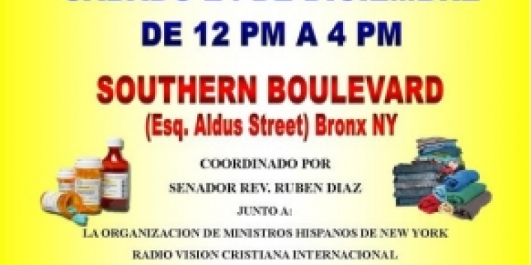 SENADOR REV. RUBEN DIAZ INVITA A PARTICIPAR EN MARATON DE AYUDA PARA LA REPUBLICA DOMINICANA